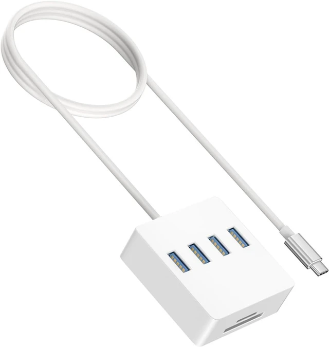 Alt view image 7 of 7 - USB C Hub, 4 USB Ports, Card Reader, 3.5mm, Integrated Card Reader for 5Gbps PC Accessories