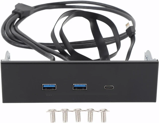 Main image of USB 3.2 Gen2x2 Front Panel Hub, 5.25 Inch Optical Drive Bay Extension, 3 Ports (USB-A/Type-C), 19 Pin, 20Gbps Data Transfer for PC Computer
