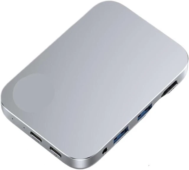 Main image of Docking Station M.2 SSD Enclosure USB3.0 10Gbps USB C Hub Splitter TY>pe C to HDMI Adapter 4K60Hz PD100W M2 5 in 1(Silvery)