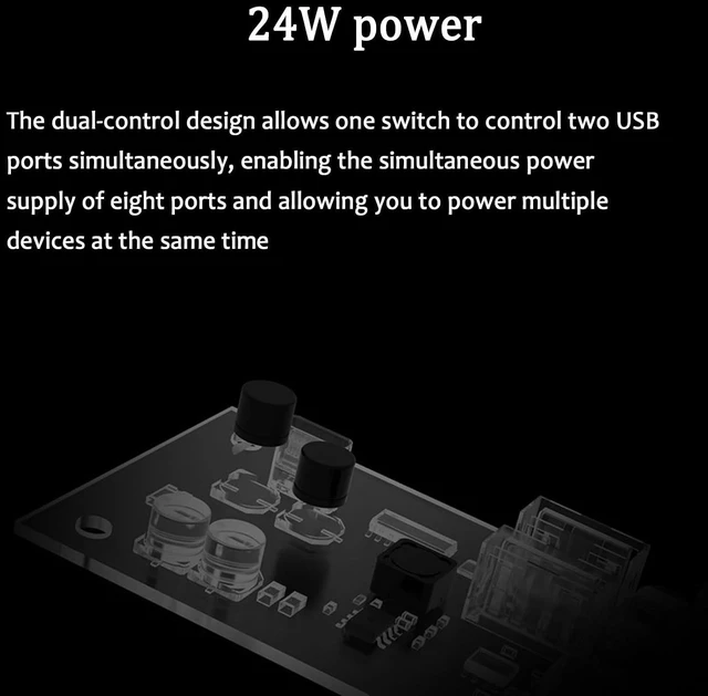 Alt view image 7 of 7 - 8 Port USB Docking Station, Multi-Port USB Expander, Time Synchronization/Dot Matrix Animation/Custom Images/Expansion Dock, for Phones, Tablets