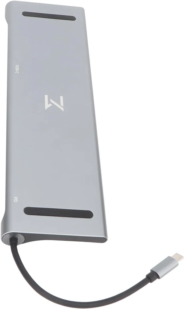 Alt view image 3 of 7 - USB C Docking Station 12 in 1 Multifunctional for PD Fast Charging 4K HD Display for All Type C Computers Aluminum Alloy Gray (Grey)