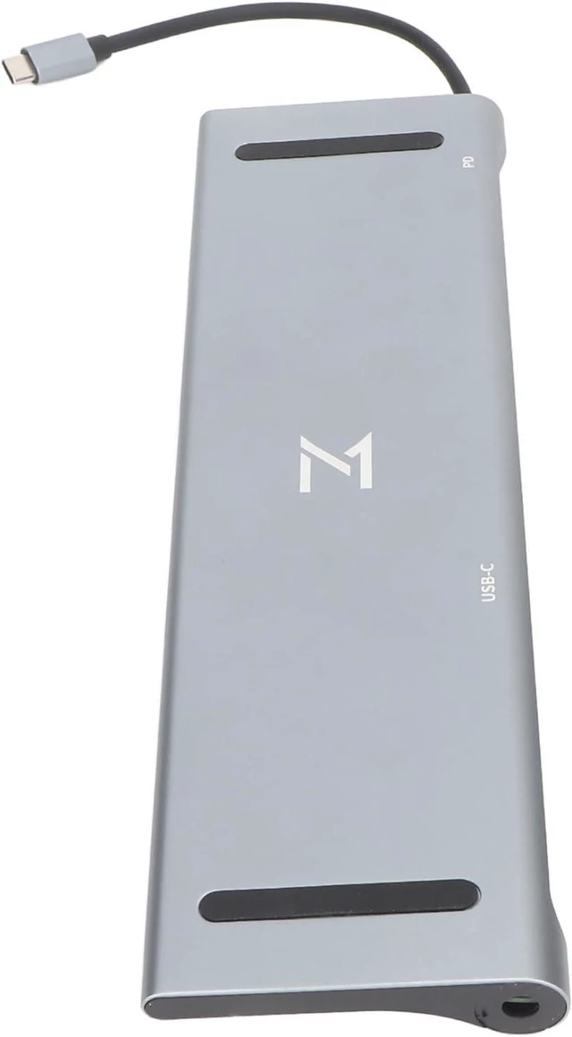 Alt view image 2 of 7 - USB C Docking Station 12 in 1 Multifunctional for PD Fast Charging 4K HD Display for All Type C Computers Aluminum Alloy Gray (Grey)