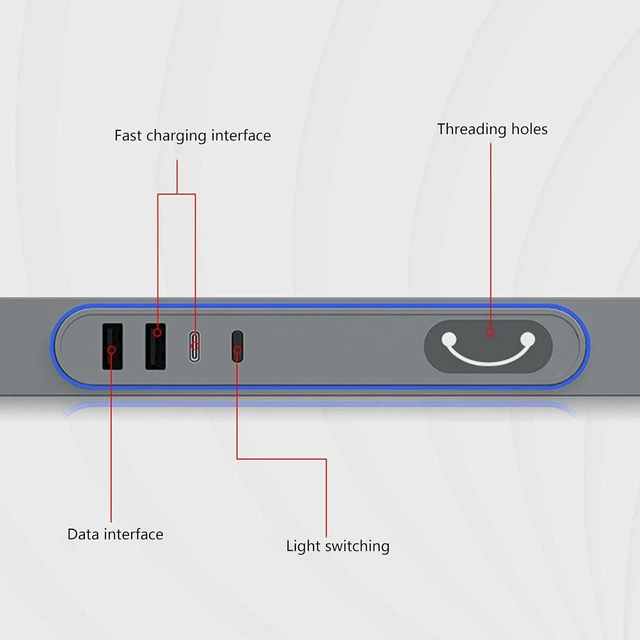 Alt view image 5 of 7 - USB Hub Docking Station Multiport Charging Splitter Fit for 2021-2023 and Model Y 2021-2023, 27W Fast Charging with 3 Color LED Light, 2 USB A and 1 USB C Port Adapter