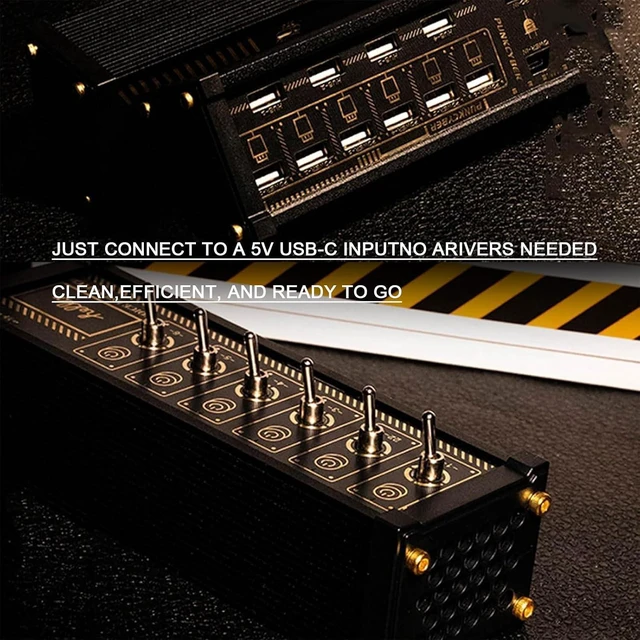 Alt view image 2 of 7 - 6 Ports USB C Splitter, Portable 6 Port USB Hub for Seamless Connectivity, Voice Control Function, Data Transmission, 10 USB Convenient Input Ports, Suit for Phones, Tablets, and Gadgets
