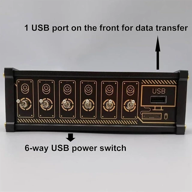 Alt view image 6 of 7 - 6 Ports USB C Splitter, Portable 6 Port USB Hub for Seamless Connectivity, Voice Control Function, Data Transmission, 10 USB Convenient Input Ports, Suit for Phones, Tablets, and Gadgets