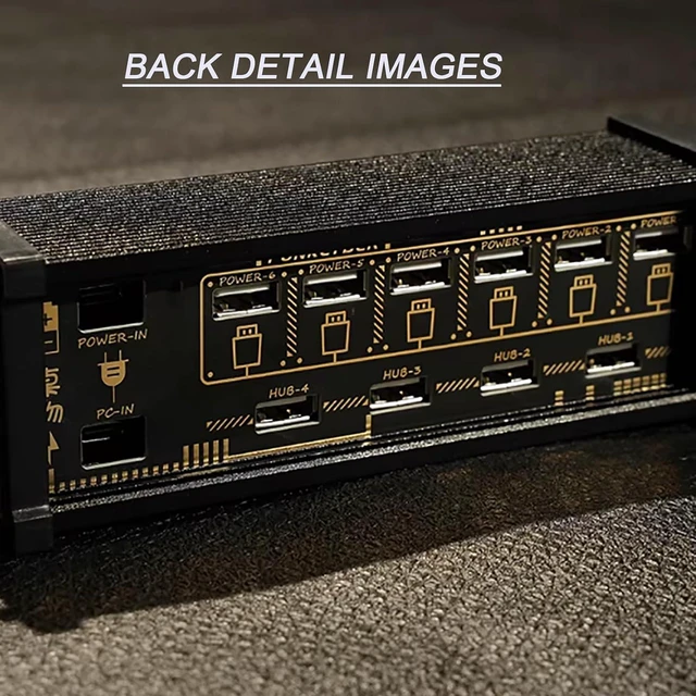 Alt view image 4 of 7 - 6 Ports USB C Splitter, Portable 6 Port USB Hub for Seamless Connectivity, Voice Control Function, Data Transmission, 10 USB Convenient Input Ports, Suit for Phones, Tablets, and Gadgets