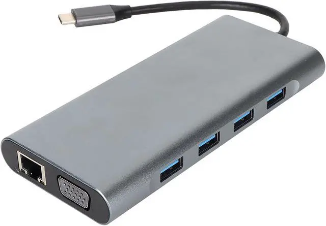 Alt view image 6 of 7 - Cryfokt USB C Hub 11 in 1 4K HD VGA Compact Docking Station for PC Monitor Projector with Fast Charge for OS X Laptop ProAir 1 Piece