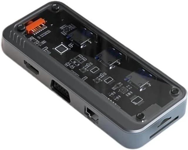 Alt view image 2 of 3 - USB C Hub 10 in 1 Docking Station TY>pe to PD HD-MI USB3.0 * 3 SD TF Ethernet RJ45 1000M V/GA 3.5mm for M1 M2