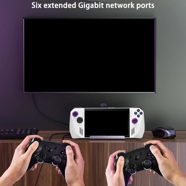 Alt view image 3 of 7 - 6 in 1 Charging Hubs for SteamDeck 4K 60Hz Ethernet and USB Option