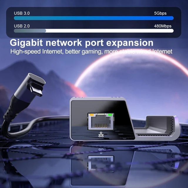 Alt view image 6 of 7 - 6 in 1 Charging Hubs for SteamDeck 4K 60Hz Ethernet and USB Option