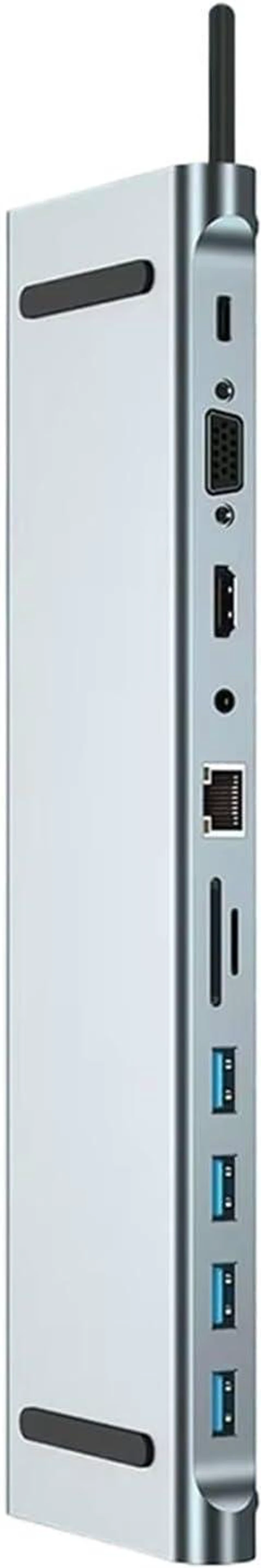 Alt view image 4 of 4 - TY>pe C HUB with 100W PD Adapter HDTV 1080P 4K RJ45 Ethernet USB Disk m;ic/ro SD TF Card Reader for Extender