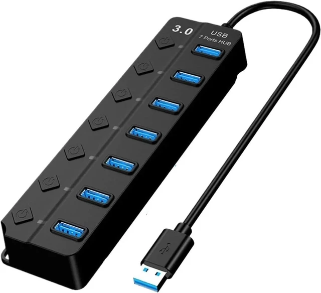 Main image of 7 Ports USB HUB All 3.0 with On/Off Switch 5Gbps High Speed Transmission Docking Station for PC Pro(7-P 7x3.0)