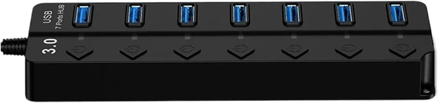 Alt view image 5 of 5 - 7 Ports USB HUB All 3.0 with On/Off Switch 5Gbps High Speed Transmission Docking Station for PC Pro(7-P 7x3.0)
