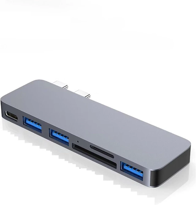 Main image of USB 3.1 TY>pe C Hub to HDMI Adapter 4K .0 TF SD Card Reader Slot PD Compatible with Air Pro M3 M2 M1 Chip(2T 6 in 1 Sliver)