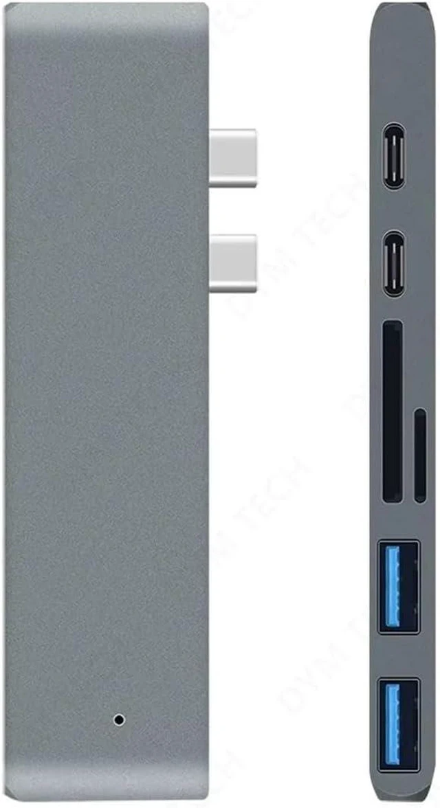 Alt view image 4 of 4 - USB 3.1 TY>pe C Hub to HDMI Adapter 4K .0 TF SD Card Reader Slot PD Compatible with Air Pro M3 M2 M1 Chip(2T 6 in 1 Sliver)