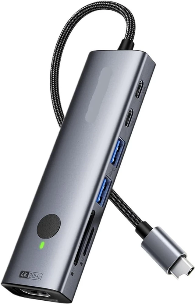 Alt view image 2 of 4 - 7-in-1 USB C HUB Docking Station Disk Enclosure PD100W USB3.0 5Gbps TY>pe to HDMI Adapter for Pro