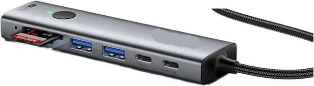 Alt view image 4 of 4 - 7-in-1 USB C HUB Docking Station Disk Enclosure PD100W USB3.0 5Gbps TY>pe to HDMI Adapter for Pro