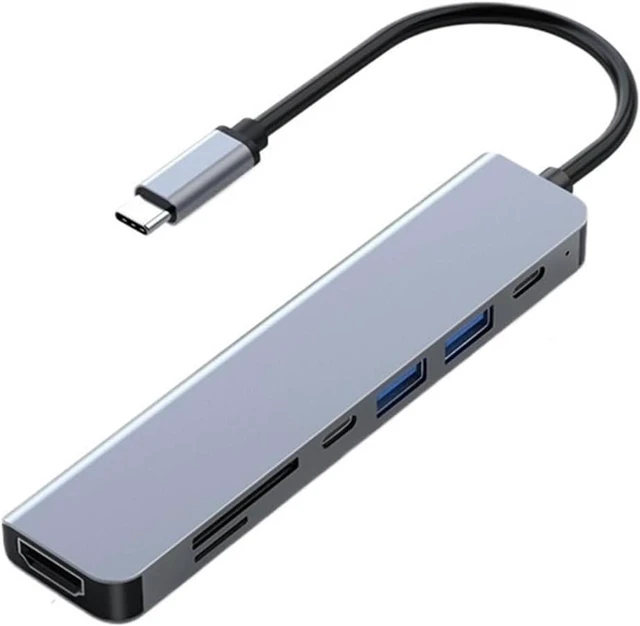 Alt view image 2 of 3 - TY>pe C Splitter HUB 3 4 5 6 7 8 9 in 1 USB 2.0 Hub Docking Station HDMI-Compatible Adapter Dock Extensior(7 in 1)