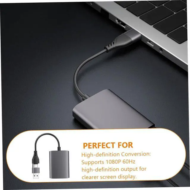 Alt view image 3 of 7 - Type-c USB to Dual Adapter HD Converter with Fast Stable Transmission Dual Monitor Display for