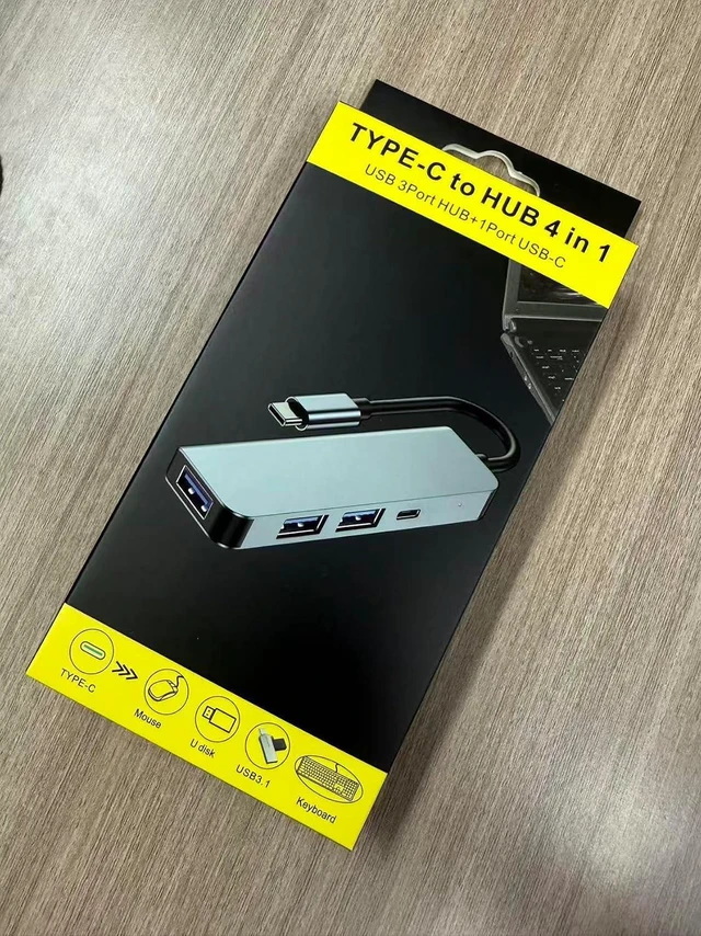 Alt view image 3 of 4 - USB Hub, 4-Port USB Splitter with 1 USB 3.0 Port, 2 USB 2.0 Ports and 1 Type-C Port, Aluminum Multi-Port USB Hub Extender for Data Transfer and Charging for Laptop, PC, Phone, Mouse, Keyboard