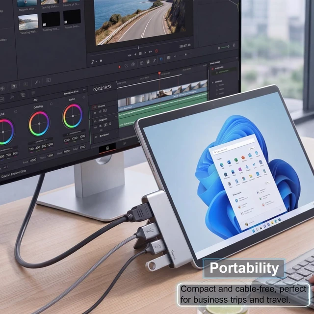 Alt view image 5 of 7 - USB C Hub, 4-in-1 USBC to HDMI Splitter with 4K Display, 3×Powered USB-A 3.0 5Gbps Data Ports for MacBook Pro, MacBook Air, Dell and More