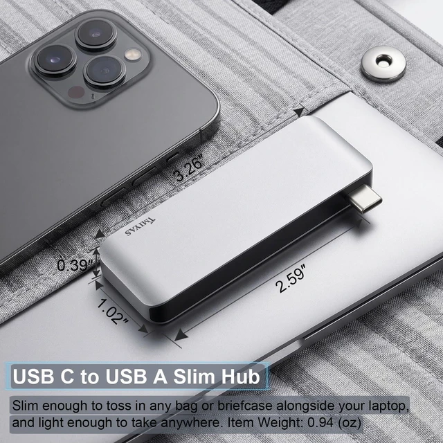 Alt view image 6 of 7 - USB C Hub, 4-in-1 USBC to HDMI Splitter with 4K Display, 3×Powered USB-A 3.0 5Gbps Data Ports for MacBook Pro, MacBook Air, Dell and More
