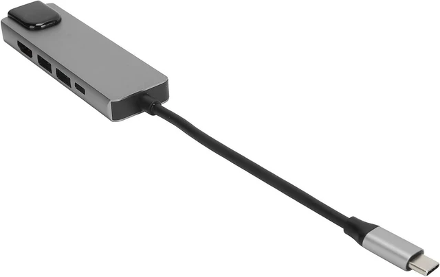 Alt view image 4 of 7 - USB C Hub Multi Port Adapter, Type C to 5 in 1 Dongle, Aluminum Alloy USB C Adapter with 4K UHD Output, Gigabit Ethernet, 2 USB A Ports for, Laptop, Tablet, Fast