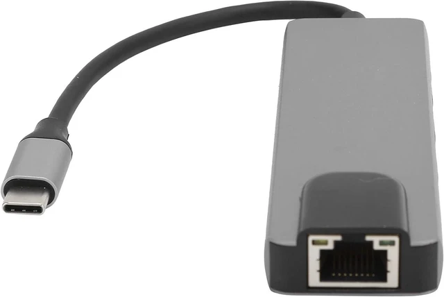Alt view image 7 of 7 - USB C Hub Multi Port Adapter, Type C to 5 in 1 Dongle, Aluminum Alloy USB C Adapter with 4K UHD Output, Gigabit Ethernet, 2 USB A Ports for, Laptop, Tablet, Fast