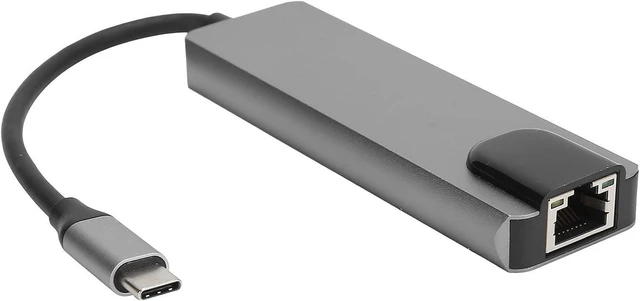 Alt view image 6 of 7 - USB C Hub Multi Port Adapter, Type C to 5 in 1 Dongle, Aluminum Alloy USB C Adapter with 4K UHD Output, Gigabit Ethernet, 2 USB A Ports for, Laptop, Tablet, Fast