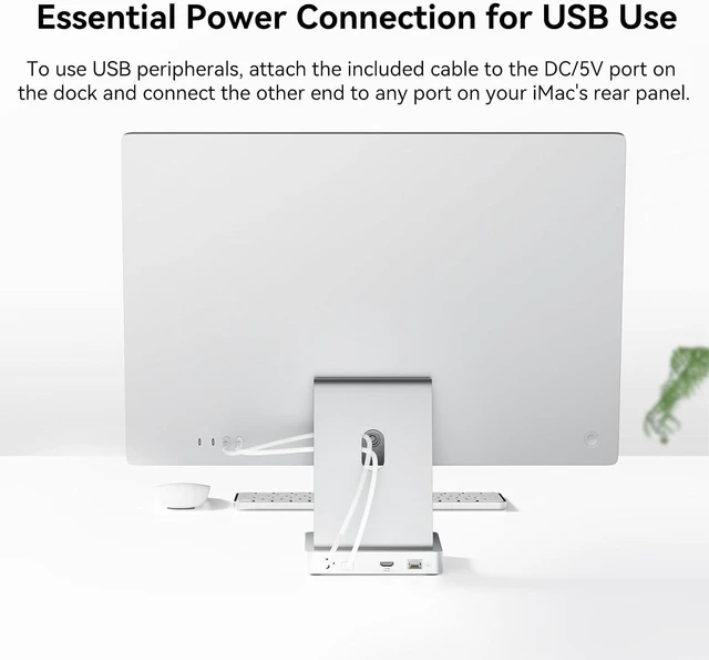 Alt view image 7 of 7 - AGEEN 10Gbps USBC Docking Station for iMac 24 inch 2021/2023/2024 M1/M3/M4