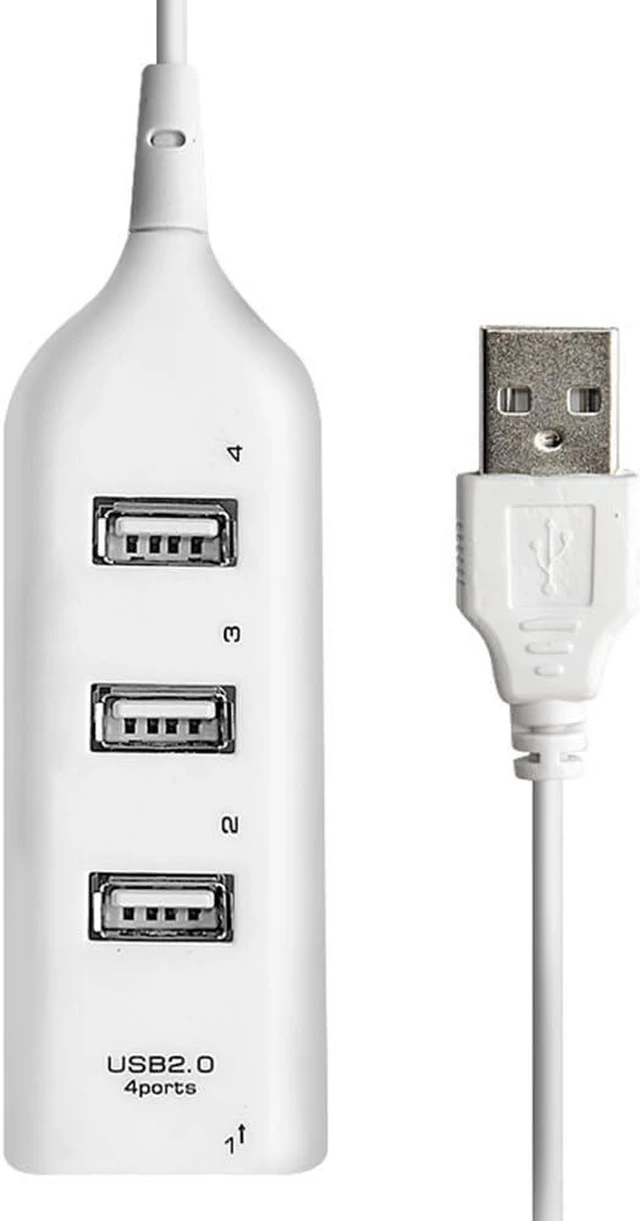 Alt view image 3 of 3 - USB 2.0 Hub 6 Port Hub Multi Splitter Port 100cm Long Cable Multiple Expanderfor Computer Laptop PC USB Adapter Accessories(A White)