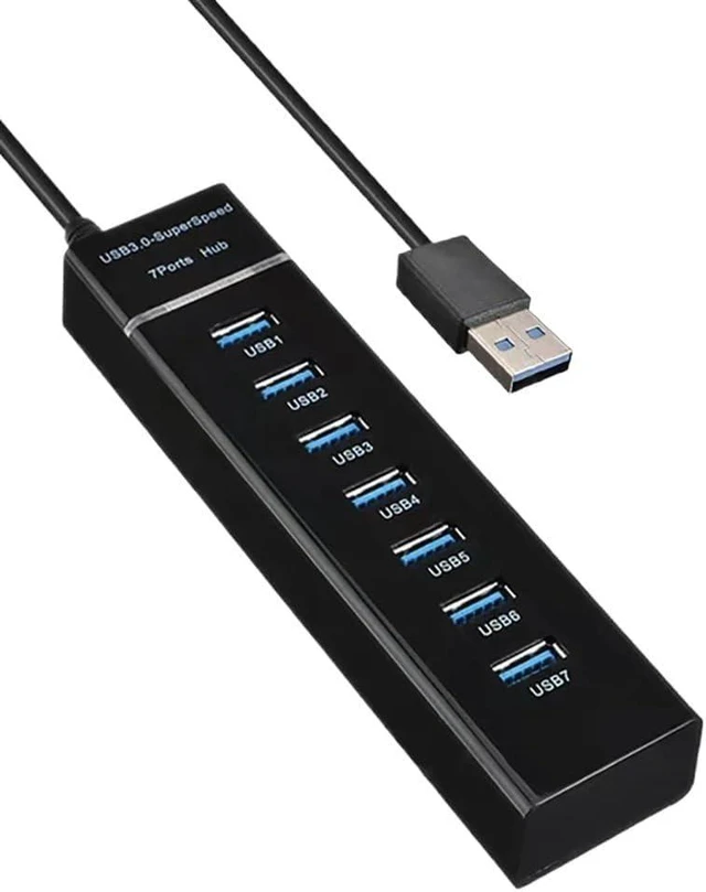 Alt view image 3 of 4 - USB 3.0 2.0 HUB Cable Splitter USB Disk Keyboard Mouse Fan Hard Disk Light Adapter with DC Power Supply Port for Laptop Notebook(7 Port USB2.0)