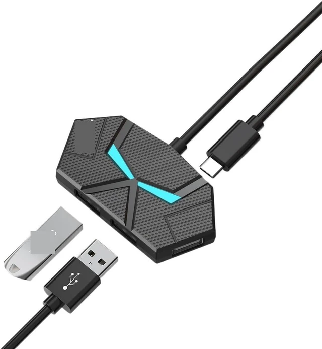 Alt view image 2 of 3 - 0.6CM/1.2M HUB 7-Port Compatible USB2.0 Expansion Splitter Laptop Connect Hard Drive Computer Type-C Stable Transfer Data(4 Ports-White-0.6CM)