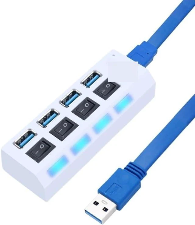 Alt view image 4 of 5 - USB Hub 3.0 Hub USB 3 USB 2.0 Multi USB Splitter Power Adapter 4/7 Port Multiple Expander 2.0 with Switch for PC Accessories(200A)