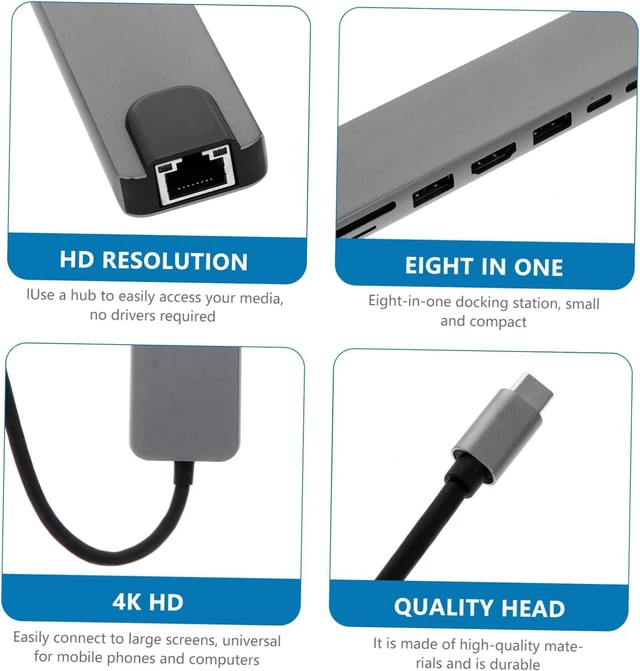 Alt view image 6 of 7 - SEWACC Type C USB Hub Docking Station with Display Pd Charging Gigabit Ethernet and Multiple USB Ports