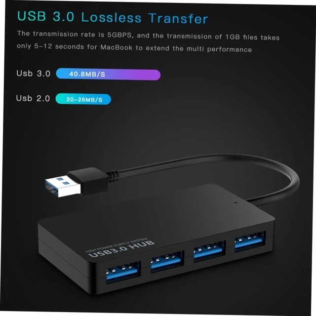 Alt view image 3 of 7 - 3pcs Portable USB Hub Data Expansion Splitter for Laptop PC Computer Multipurpose USB Splitter Hub