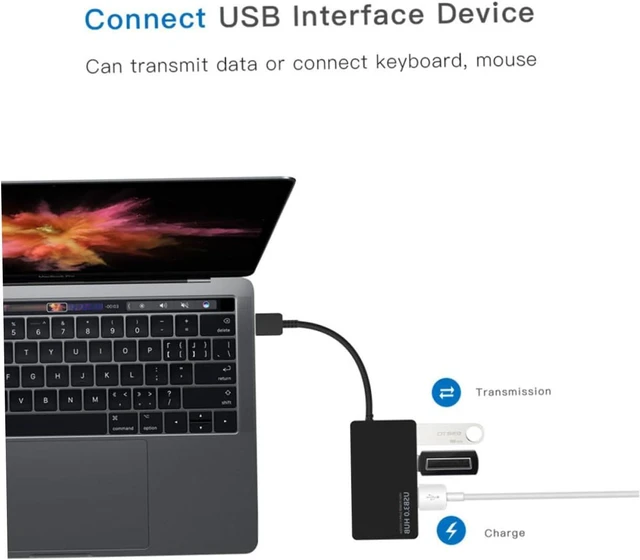 Alt view image 5 of 7 - 3pcs Portable USB Hub Data Expansion Splitter for Laptop PC Computer Multipurpose USB Splitter Hub