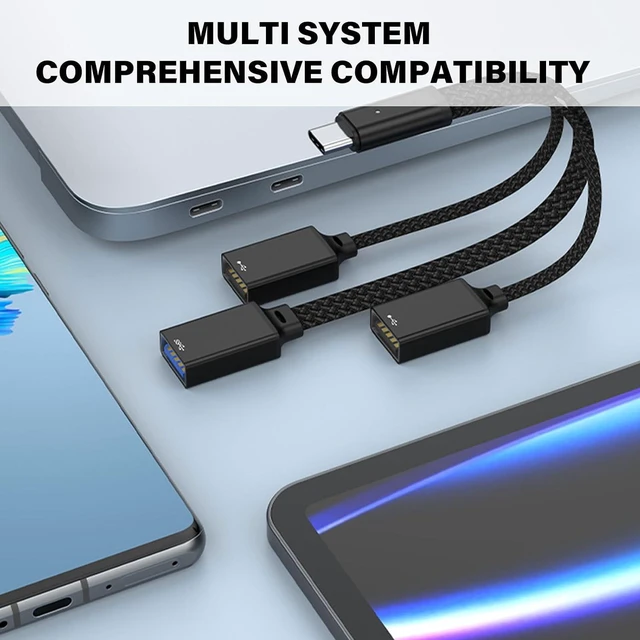 Alt view image 4 of 6 - Multifunction USB C Hub Extension Aluminum USB C 3 Port Hub Aluminum Adapter