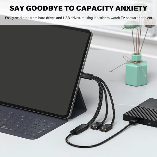 Alt view image 2 of 6 - Multifunction USB C Hub Extension Aluminum USB C 3 Port Hub Aluminum Adapter