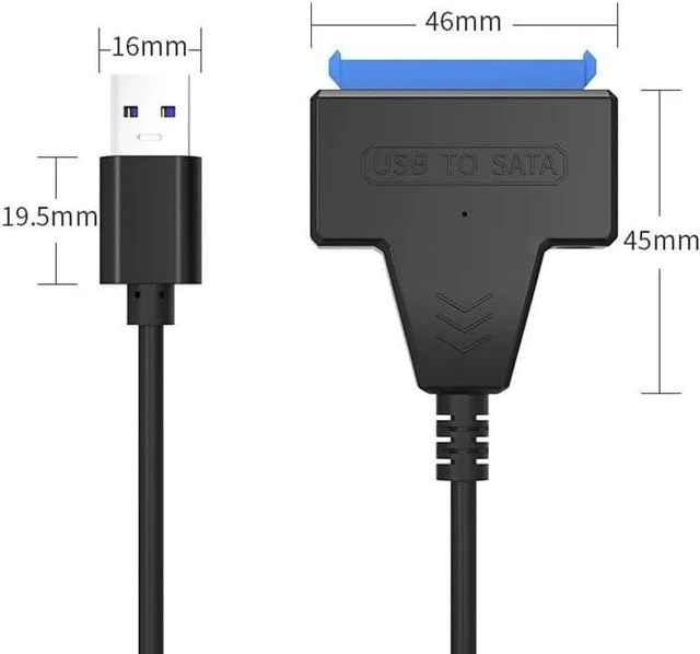 Alt view image 4 of 6 - SATA to USB 3.0 2.0 Easy Drive Cable USB 3.0 to Sata III Hard Disk Adapter External 2.5 Inch HDD SSD Hard Drive Adapter Power DC(USB 2.0 Power)