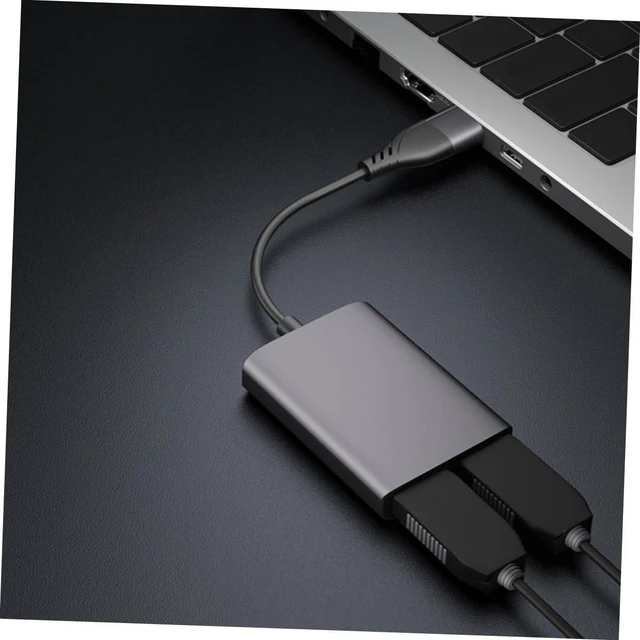 Alt view image 2 of 2 - Type-c with Aluminum Alloy Shell Dual High-Definition Video Converter to USB 3.0 Plug and Play