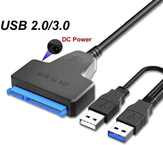 Alt view image 2 of 6 - SATA to USB 3.0 2.0 Easy Drive Cable USB 3.0 to Sata III Hard Disk Adapter External 2.5 Inch HDD SSD Hard Drive Adapter Power DC(USB 2.0 Power)