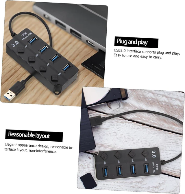 Alt view image 2 of 7 - 2pcs USB Hub Expansion Adapter for Computer Portable Data Hub USB Splitter Function
