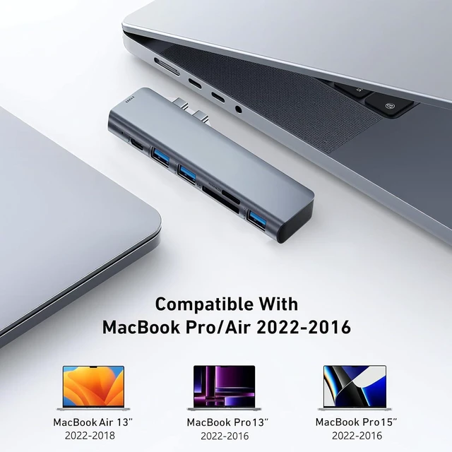 Main image of 7-in-2 USB C Hub for MacBook: 4K HDMI, Thunderbolt 4 Compatible, 100W Charging, 40Gbps Data, SD/microSD for MacBook Air/Pro M Series & More