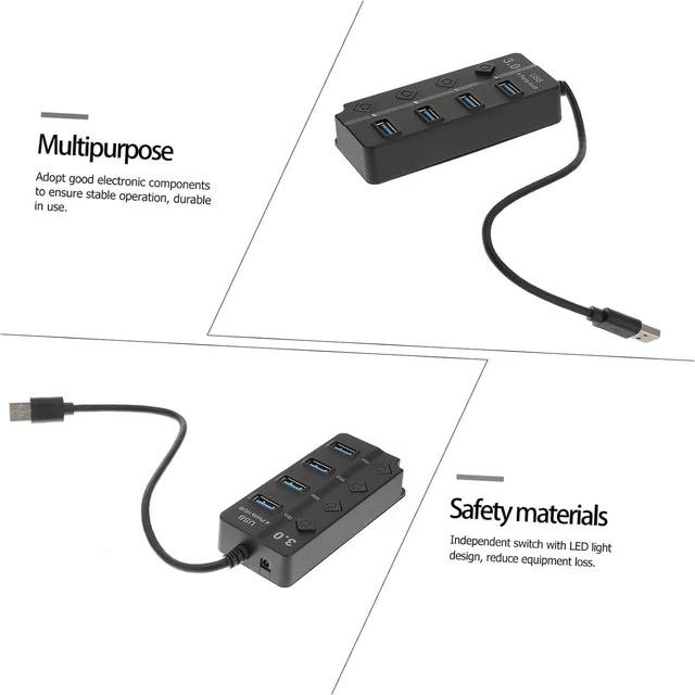 Alt view image 2 of 6 - DOITOOL 2pcs USB Hub Data Dock Portable for Laptop Desktop Computer Charging Hub