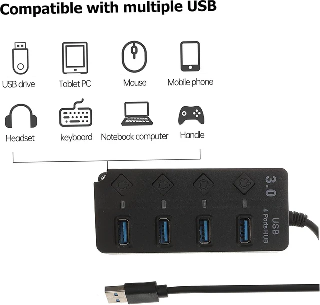 Alt view image 4 of 6 - DOITOOL 2pcs USB Hub Data Dock Portable for Laptop Desktop Computer Charging Hub