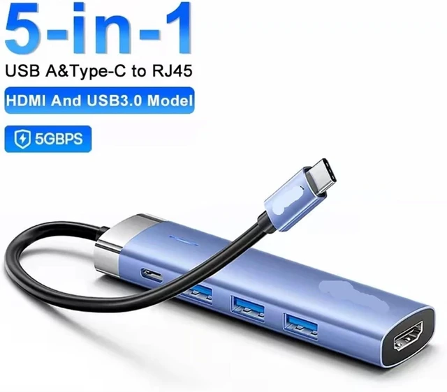 Alt view image 2 of 6 - USB C HUB 4K@30Hz HDMI 3 Desktop Adapter PD 100W Splitter for Pro