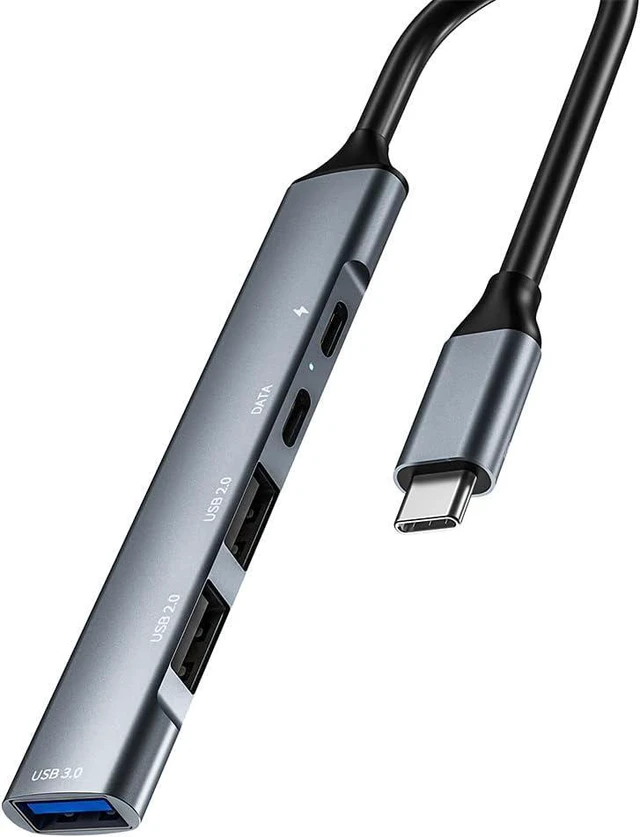 Alt view image 3 of 7 - High Speed 5-Port USB Hub, Multi-USB Port Docking Station, Fast Data Transfer USB Splitter for PC,