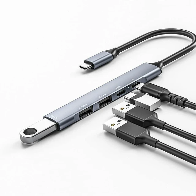 Alt view image 5 of 7 - High Speed 5-Port USB Hub, Multi-USB Port Docking Station, Fast Data Transfer USB Splitter for PC,