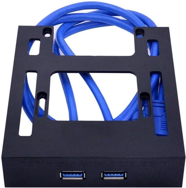 Alt view image 4 of 6 - 2 Ports USB 3.0 Front Panel Floppy Disk Bay 20 Pin USB3.0 Hub Expansion Cable Adapter Plastic Bracket Compatible with The PC Desktop